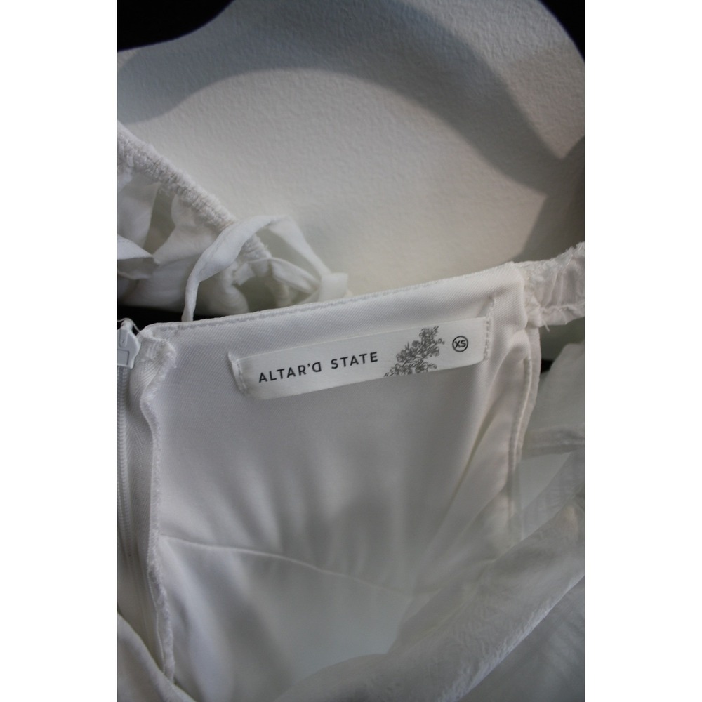 Altar'd State Ruffle Tiered Maxi Dress Women XS White Bridal Coastal cowgirl - Picture 5 of 11